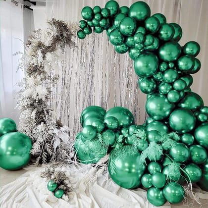 Green Metallic Chrome Balloons 25 Pcs