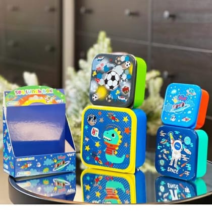 Kids Lunchbox set of 4-Dino