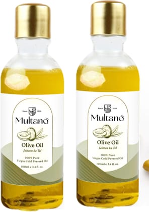 Multano Pro Cold Pressed Olive Oil Jaitoon ka Tel Pure Virgin Oil for hair (100ml Pack of 2)