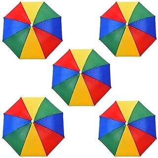 Glpbalgifts Set Of 5 Cap Umbrella For Sun Or Rain Umbrella (Multicolor)