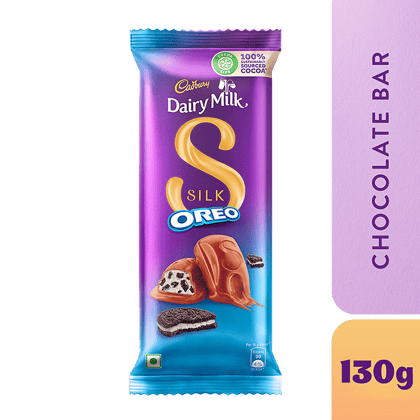 Cadbury Dairy Milk Silk Oreo Chocolate Bar, 130 G