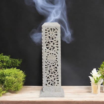 Soapstone Incense Stick/Candle Holder-White