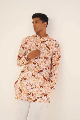 Vritant- Printed short kurta-XS/34