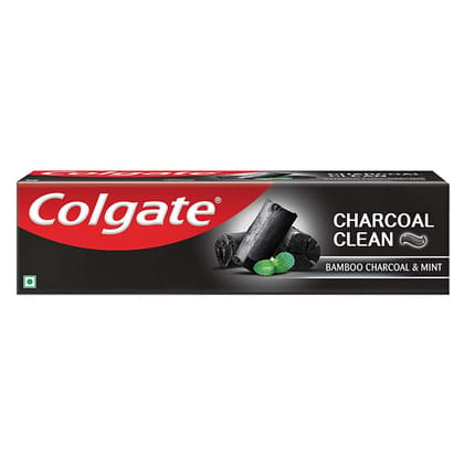 Colgate Charcoal Clean Toothpaste, Black Gel Paste, Bamboo Charcoal And Wintergreen Mint For Clean Mouth, 120 G