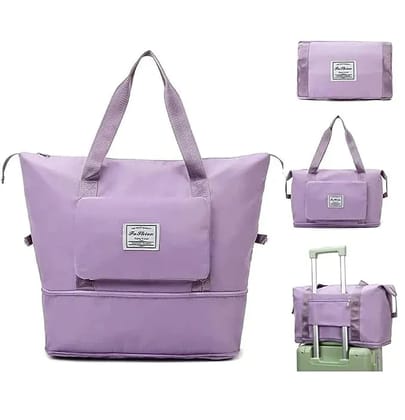 UK-0006 Foldable Travel Duffel Bag, Large Capacity Folding Travel Bag, Travel Lightweight Waterproof Carry Bag (40 x 23 x 45cm (Multi Colour)