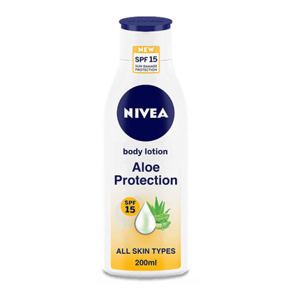 Nivea Aloe Protection Body Lotion - Spf 15, 200 ml Bottle