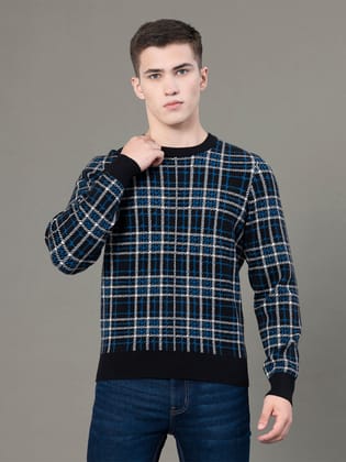 Red Tape Round Neck Pattern Sweater for Men | Ultimate Comfort