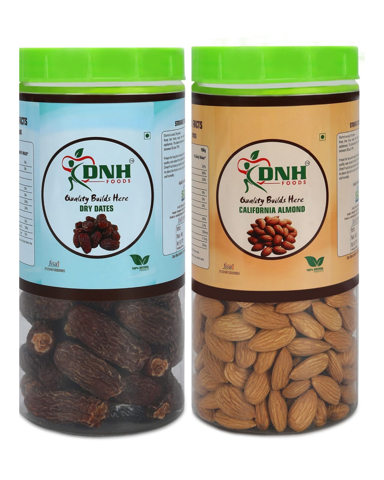 DRY FRUITS COMBO 1 KG PACK 500 X 2 PC         DATES | ALMONDS       - High in Fiber, Enhances Metabolism