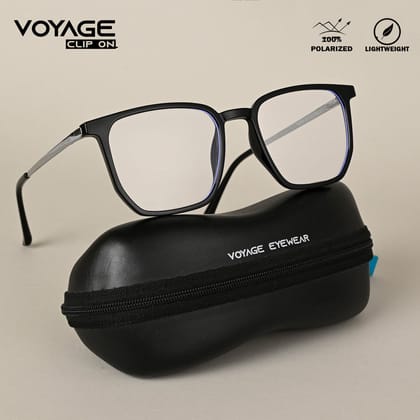 Voyage Black Wayfarer TR Clip-On Polarized Sunglasses for Men & Women (2181PMG4657-C1)