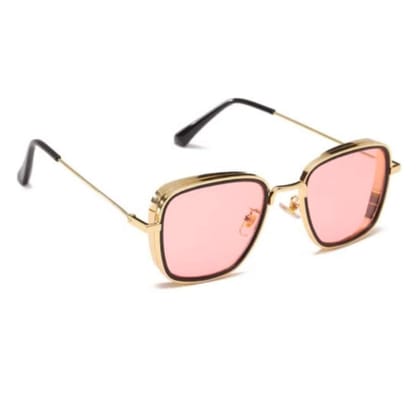 Dervin Kabir Singh Inspired Lightweight Unisex Square Sunglasses (Gold-Pink)