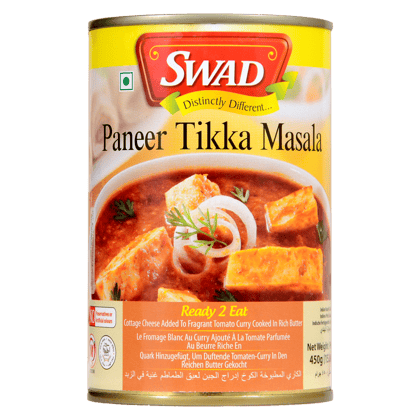 Swad Ready to Cook and EatPaneer Tikka Masala Instant Mix Vegetarian Heat & Eat with No Added Preservative - 450 Grams (Pack of 2)