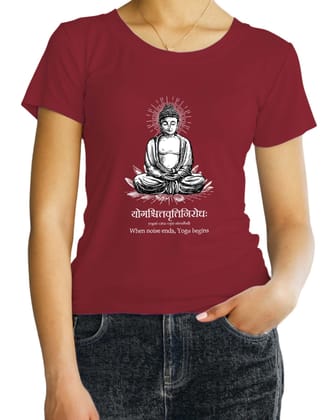 What is Yoga, Sanskrit T-shirt, Sanjeev Newar®-Maroon / S