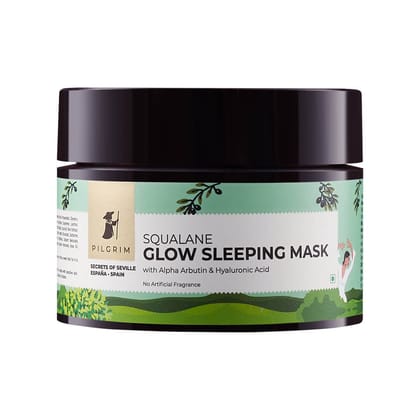 Pilgrim Squalane Glow Sleeping Mask, 50.0 gm | 1.8 oz. | Skin Brightening | Hydrating, Smooth & Supple Skin