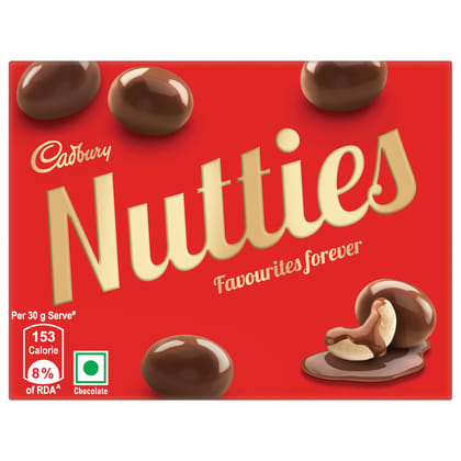 Cadbury Nutties Sugar Coated Chocolate Pack, 30 g