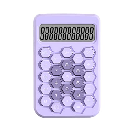 Korean Style Calculator With Hexagon Button-Purple