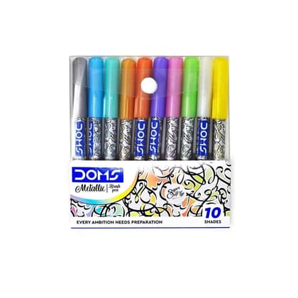 Doms Metallic Brush Pen Set Of 10