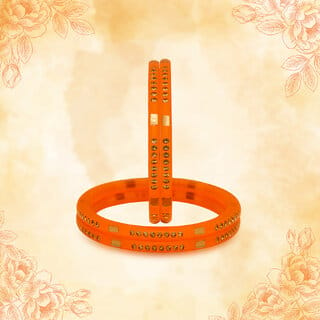 LUV FASHION Orange plastic Designer Bangles