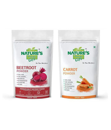 Nature''s Gift Beetroot Powder & Carrot Powder Combo Pack (100g Each) Powder 200 gm Pack of 2