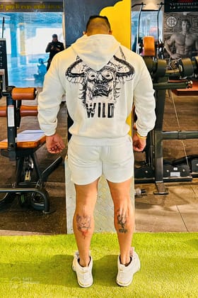 WILD DEVIL "PREMIUM VINTAGE" COORD (OFF WHITE)-S