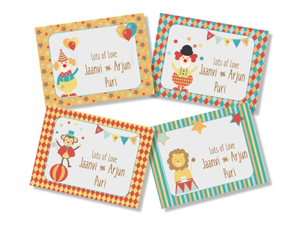 Gift Cards - Circus Fun-4" x 3" in - 16 cards