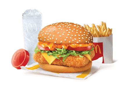 McSpicy Deluxe Paneer Burger + Sprite + Fries (R)