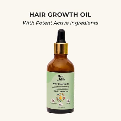 Hair Growth Oil - Potent Actives like Ceramides, Vitamin C & 16 Botanical Oils (Jaborandi, Gotu Kola & more) a mixture of champi with potent actives-50ml bottle