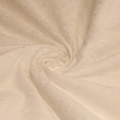 Dream weave - Natural Cotton White Embroidery Fabric-Per 2.5 Meter