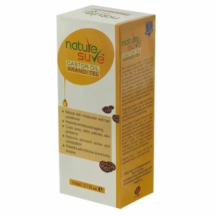 Nature Sure Cold-Pressed Castor Oil (Erand Tail) - Therapeutic Carrier Oil for Skin, Hair and Health