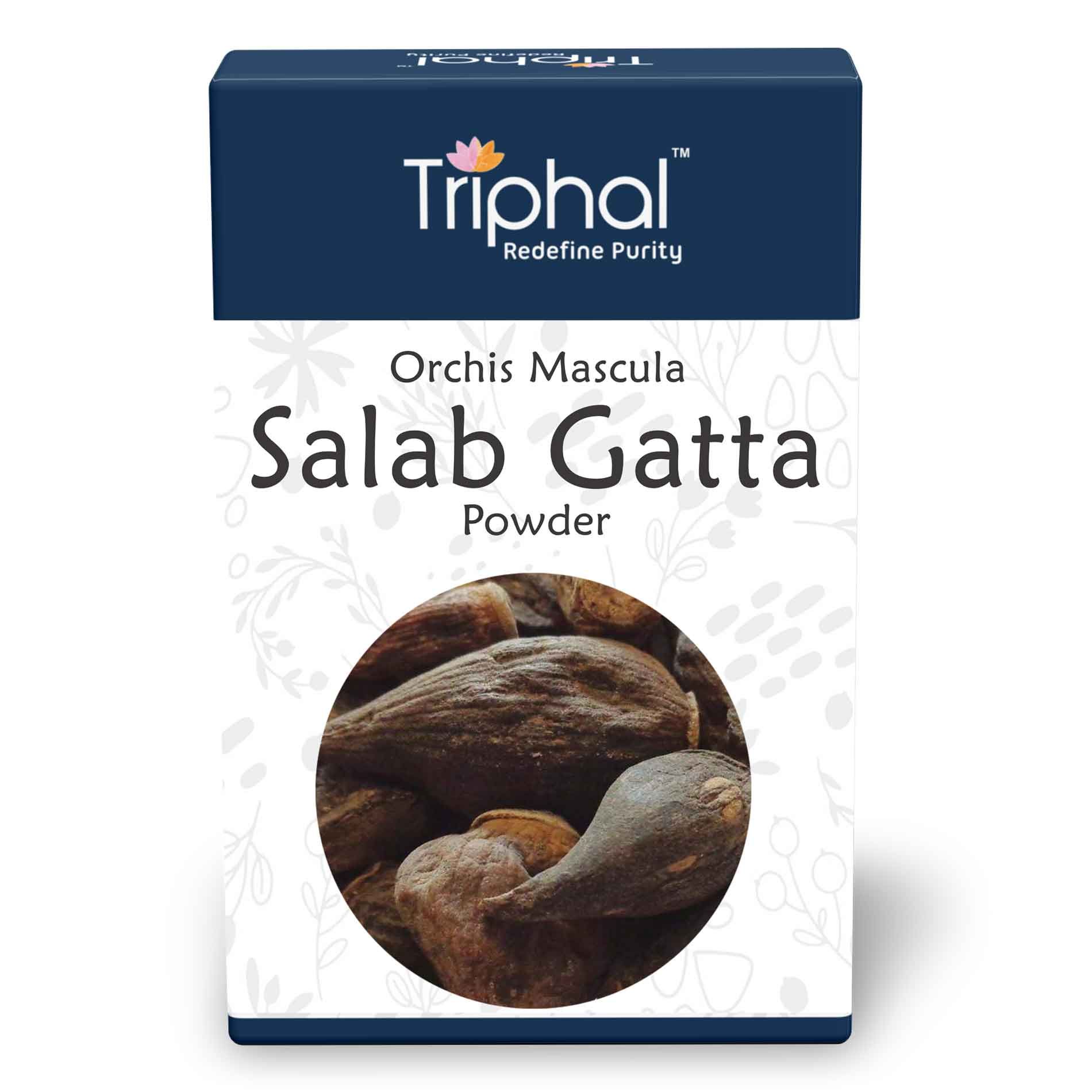 Salab Gatta Powder - Salam Gattha  Churn - Orchis Mascula | Pure & Natural Powder by Triphal-100g