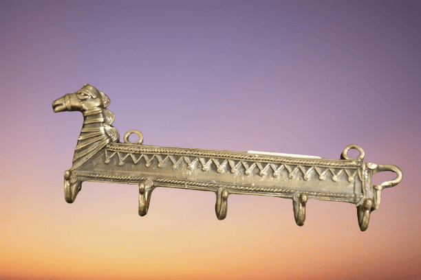 Dhokra Art Deer Design Brass Wall Keychain Or Clothes Hanger