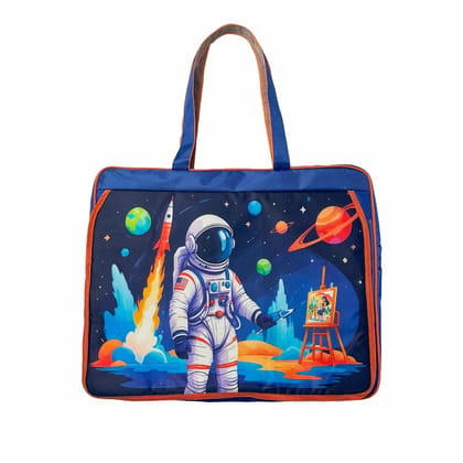 Ji and Ja A3 Size Drawing Activity Tote Carrying Bags with Multiple Pockets, Made fro Artist and Drawing Kids Multi Layer (Astro Space