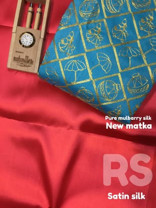Red Color Plain Satin Silk Saree with Embroidered Blouse MPS-Red