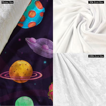 ArtzFolio UFOs & Planets Pillow Cover Case-Pillow Cover; Luxurious Velvet / 27x18inch (68.6x45.7cms); SINGLE; Without Filler