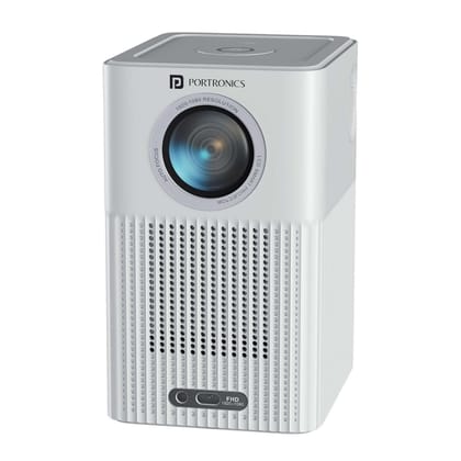 Portronics Beem 500 Smart Projector with 8K Support & 1080p FHD Native, 6700 Lumens, Auto Focus & Keystoning, Bluetooth, Wi-fi, 16W Speaker (White)