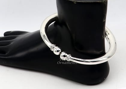 925 sterling silver handmade plain shiny design gorgeous customized foot bracelet ankle kada excellent belly dance jewelry for unisex nsfk65