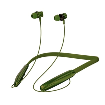 U&i Vengo 50 Hours Music Time Bluetooth Neckband with Magnetic Earbuds and Vibration Motor-Green