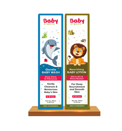 BabyOrgano Gentle Baby Wash & Nourishing Baby Lotion Combo