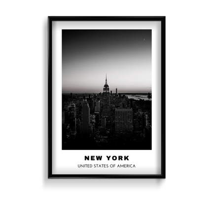 New York City Art (B&W)-A4 / Art Paper Print / Black Frame