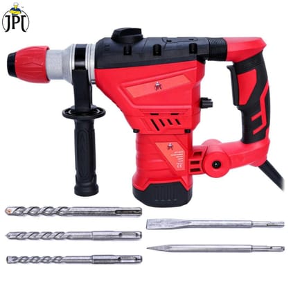 JPT Heavy Duty SDS Plus 32MM Core Rotary Hammer & Breaker Machine | 1500-Watt Motor | 4000 RPM Speed | 3800 BPM Force | 4.5 Joules Impact | 32mm Deep Drilling | 3 Function Modes | All Accessories