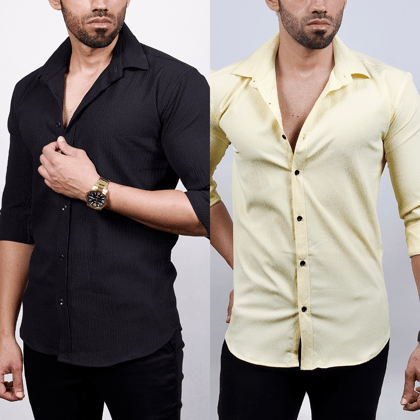 Enigma Textured Shirt - 2 Pack-M-38