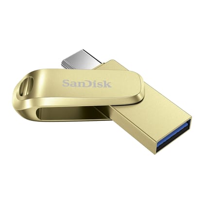 SanDisk Ultra Dual Drive Luxe C4 256GB USB Type C Flash Drive- Gold