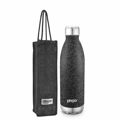 Pexpo Stainless Steel Hot and Cold Vacuum Insulated Flask with Jute Bag, 1.5L, Grey, Electro | Lightweight & Keeps Drinks Hot/Cold for 24+ Hours