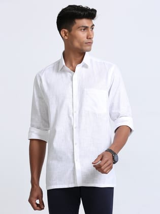 White Colour Cotton Shirt full sleeve-38