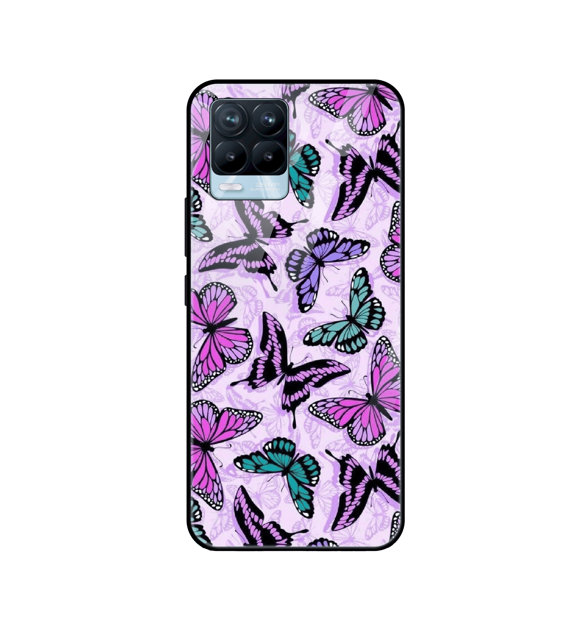 Purple Butterflies - Glass Case For Realme Models-Realme 6
