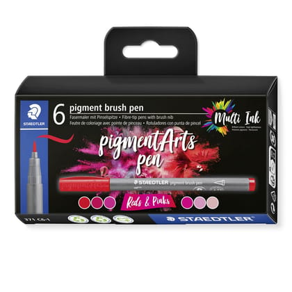 Staedtler- Pigment Brush Pen - 6 Count (Reds & Pinks)