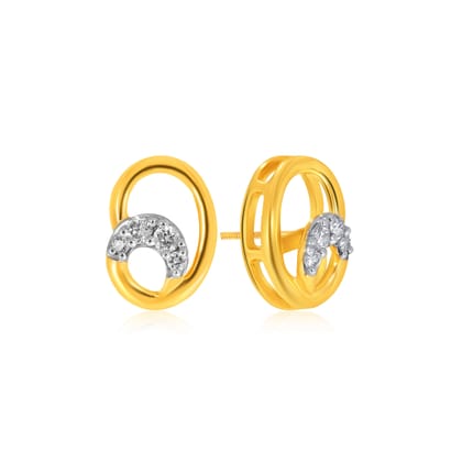 Senco Gold Curvy Fashion Diamond Studs