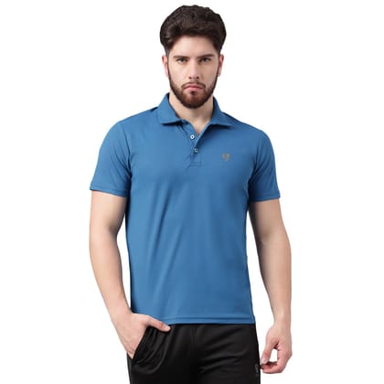 SG Men's & Boy's Polo T-Shirt | Ideal for sports, Regular & Fashion Wear-S / Peacock Blue