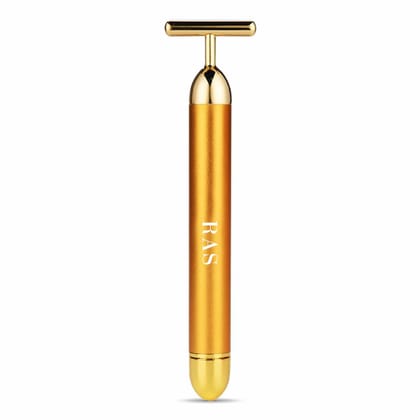 24K Gold T-Shape Vibrating Face Massager