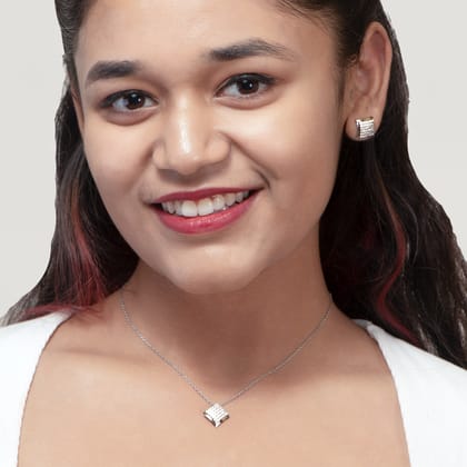 Silver Zirconia Ainara Necklace set