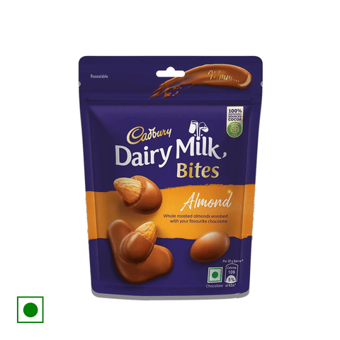 Cadbury Dairy Milk Roasted & Chocolate Coated Almond Bites, 40 gm Pouch